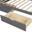 Lit de jour simple avec 2 tiroirs et garde-corps stable en bois gris durable