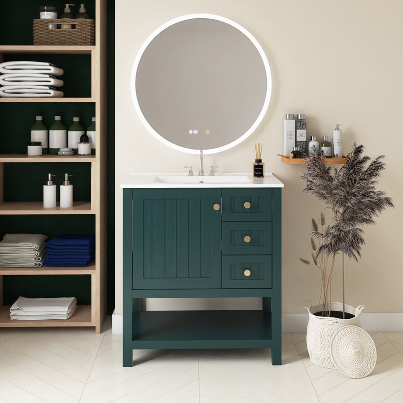 Ensemble de meuble-lavabo simple 30 po Malai, Vert