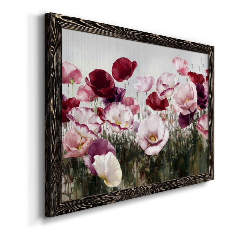 Toile encadrée de qualité supérieure Royal Poppy Field - prête à être accrochée, H 24 po x l 18 po x P 1,5 po, Noir