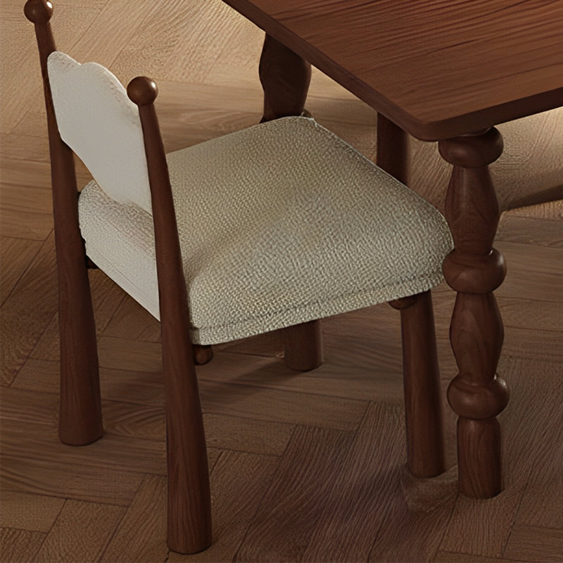 Vintage High-end Solid Wood Dining Table Sets 6 - Person Solid Wood Solid Wood Top Four Leg Dining Set