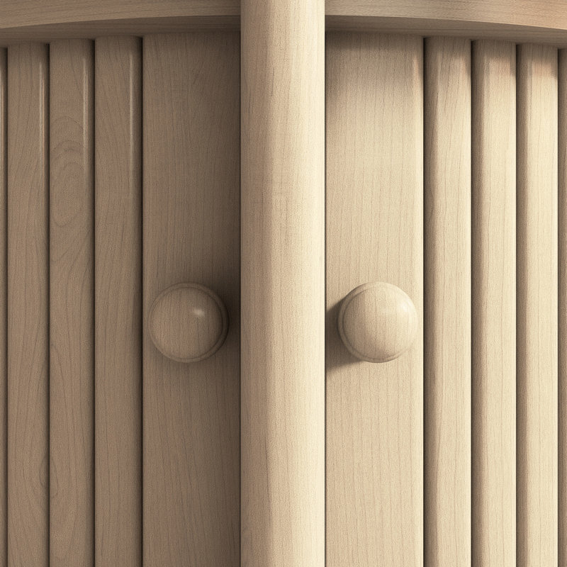 Table basse ronde avec porte coulissante
