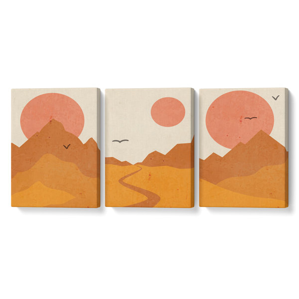 Union Rustic 3 Piece Wrapped Canvas Art Prints Set | Wayfair.co.uk