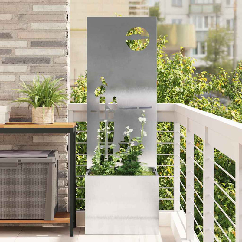 Planter Box, 140cm H x 50cm W x 50cm D, Sliver