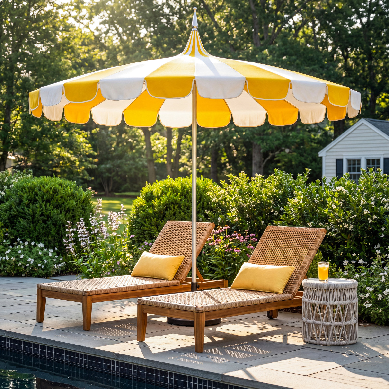 8.5' Sunbrella® Umbrella, Canvas Sunflower Yellow Sunbrella® Canvas