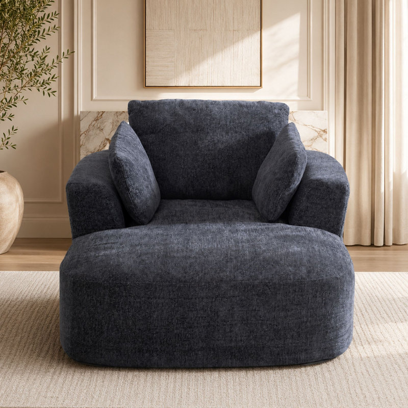 MIMO Chenille Foam Recliner Sofa Bed, Gray