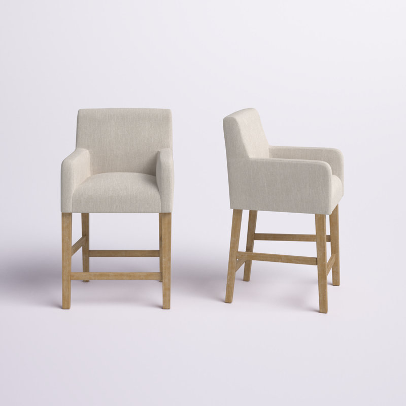 Alighiero Solid Wood 26" Counter Stool (Set of 2)