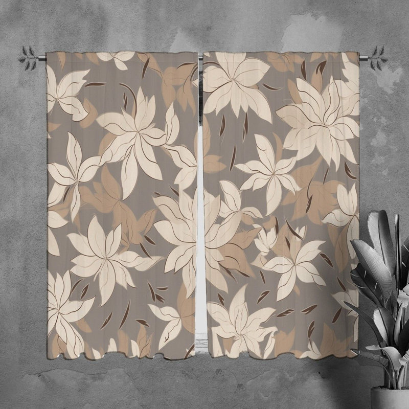 Rideaux à motif floral - 6084, L 40 po x L 82 po