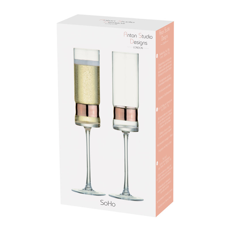 SoHo Champagne Flutes, Bronze