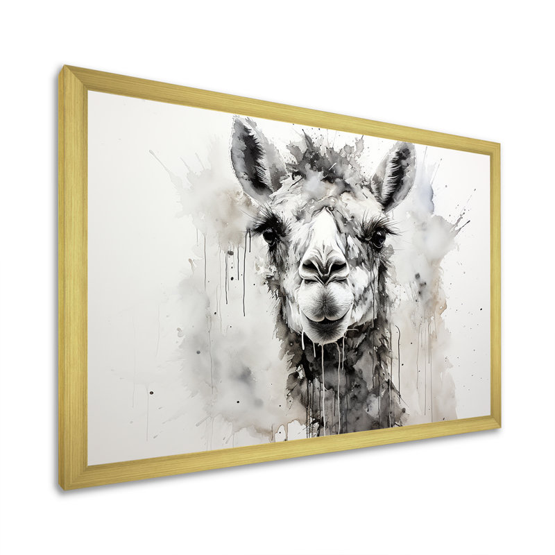 Minimalisme monochrome chameau I sur toile, H 16 po x l 32 po x P 1 po, Cadre doré simple