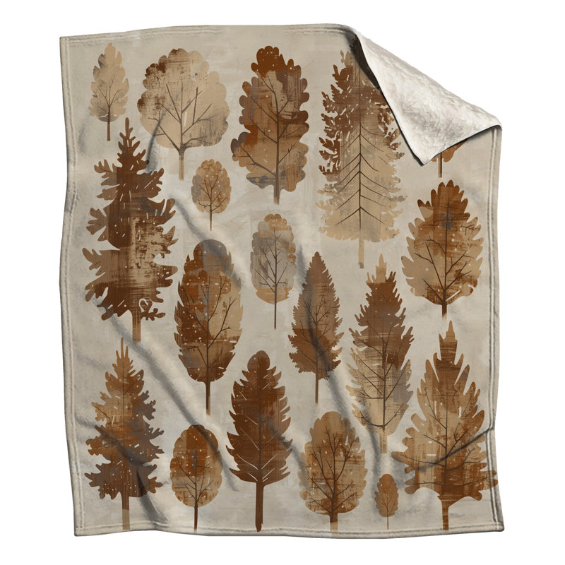Couvertures Rustic Tree Silhouettes, L 50 po x H 60 po