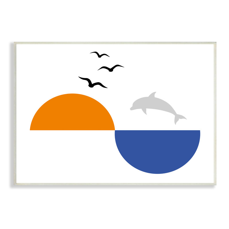 Art mural sur toile tendue surdimensionné, Sunset Ocean, H 10 po x l 15 po x P 0,5 po, Bois