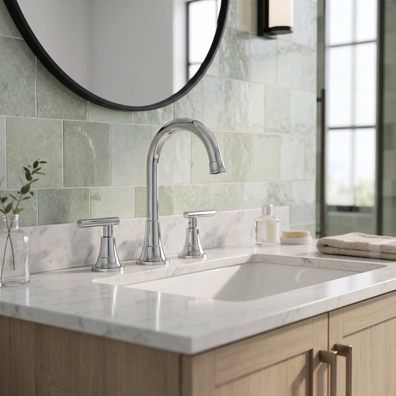 Robinet de salle de bain surdimensionné à 2 poignées avec bonde, Chrome