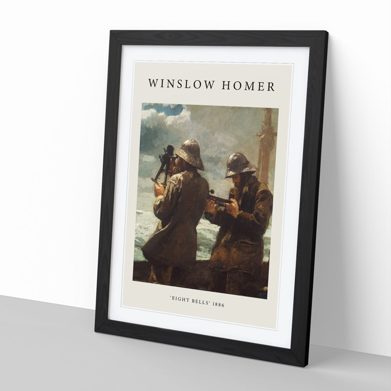 Eight Bells by Winslow Homer - Single Picture Frame Print, 65cm H x 48cm W x 2cm D, Black Framed