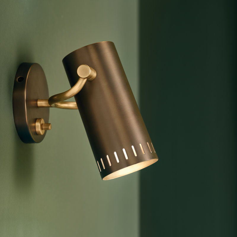 Ruehl 7.25-inch 1-Light Adjustable Wall Sconce in Lacquered Bronze with Lacquered Brass Accents, Lacquered Bronze
