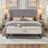 58.6" Bed Bench Metal Base With Storage Beige Velvet-903563610