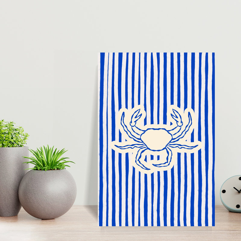 Impression d'art mural nautique crabe bleu côtier, H 18 po x l 12 po