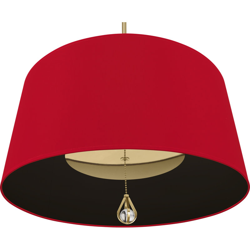Custis 3 - Light Chandelier, Richmond Red/Blacksmith Black Lining, Modern Brass