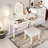 Modern Vanity Table Set With Touch Screen Lighted Mirror, Dressing Table And A Cushioned Stool