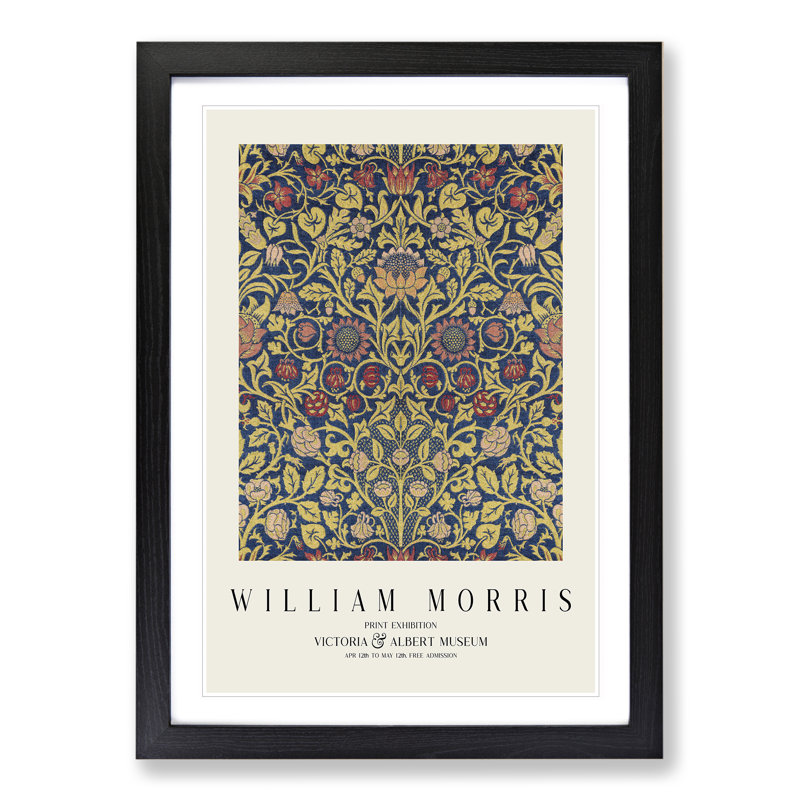 Violet and Columbine Vol.2 by William Morris - Picture Frame Art Prints, Black, 36cm H x 27cm W x 2cm D
