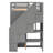 Functional Loft Bed With 3 Shelves, 2 Wardrobes And 2 Drawers,  Ladder With Storage, No Box Spring Needed, Grey-2047009056
