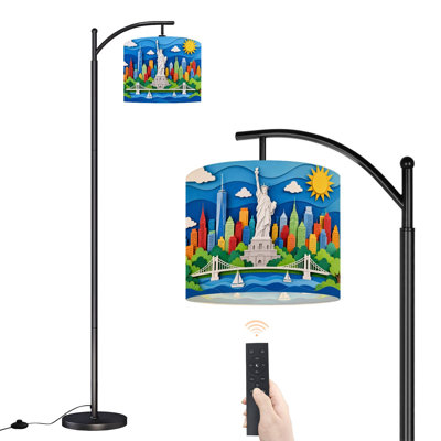  Lampe sur pied arc Arc-en-ciel coloré Statue de New York City Skyline Liberty Blue Sky