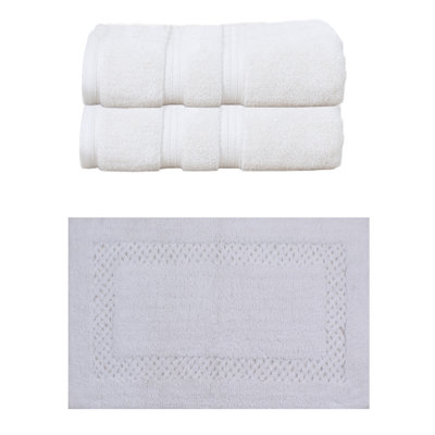 Bublitz Classy Bath Mat 100% Soft Cotton Bath Towel Set & Bath Rug