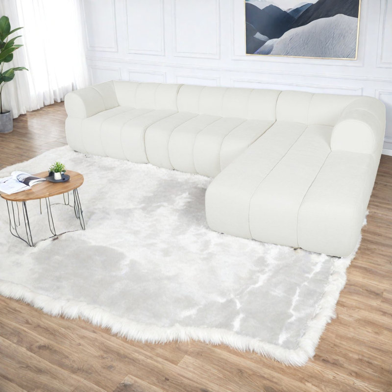 Canapé modulaire en L de 122 po en mousse à compression pour la maison