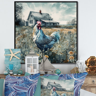 Coq sur une ferme I - Art mural poulet