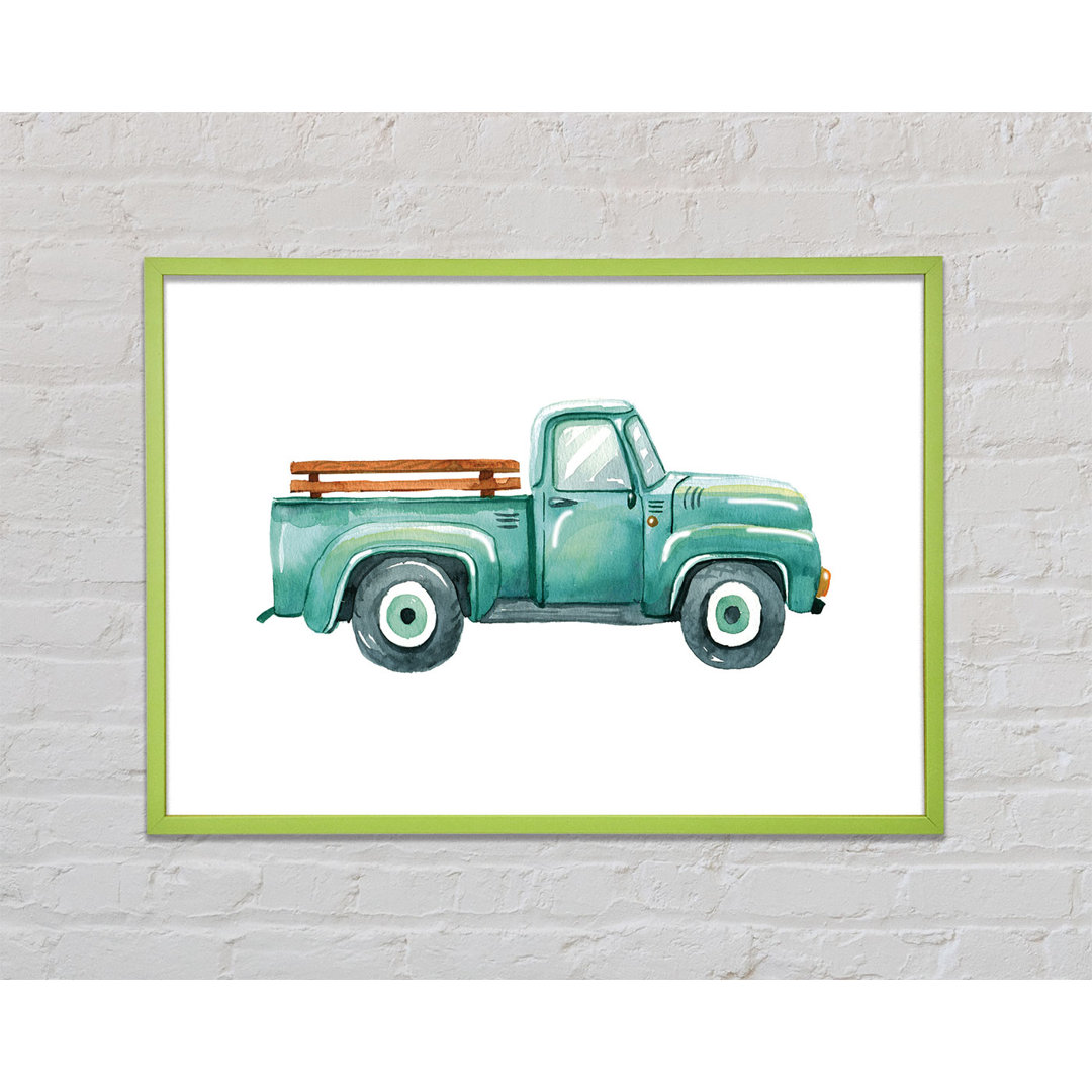 Andelain Pick up Truck Aquarell - Einzelner Bilderrahmen Kunstdrucke