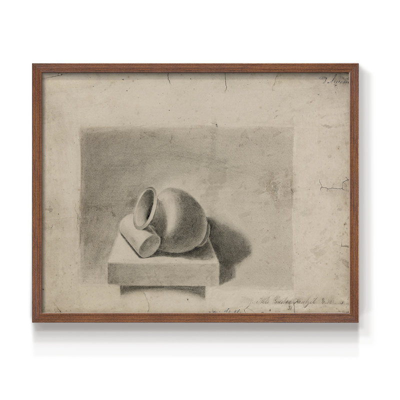 Croquis rétro - Lxxii - reproduction encadrée, H 11 po x l 14 po, Noyer