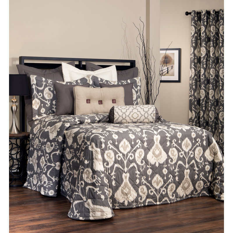 Salazar Contemporary Cotton Ikat Bedspread, Twin