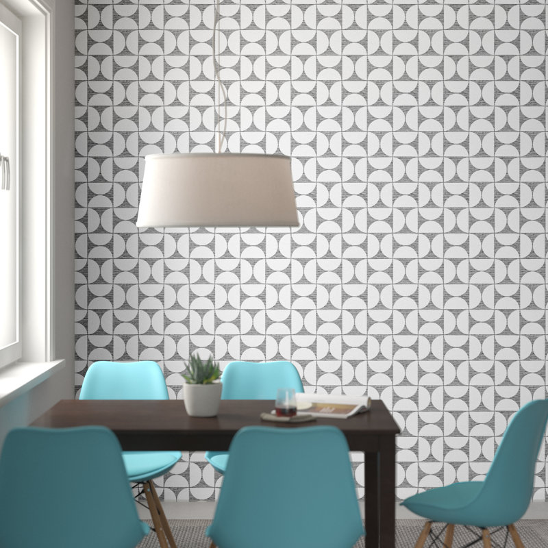 Papier peint motif géométrique Amerson, Noir