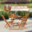 Teak Folding Outdoor Dining Table With Umbrella Hole , 90cm cm W 90cm cm D