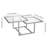 Amalie 43" Wide Square Coffee Table in Nickel-1488524984