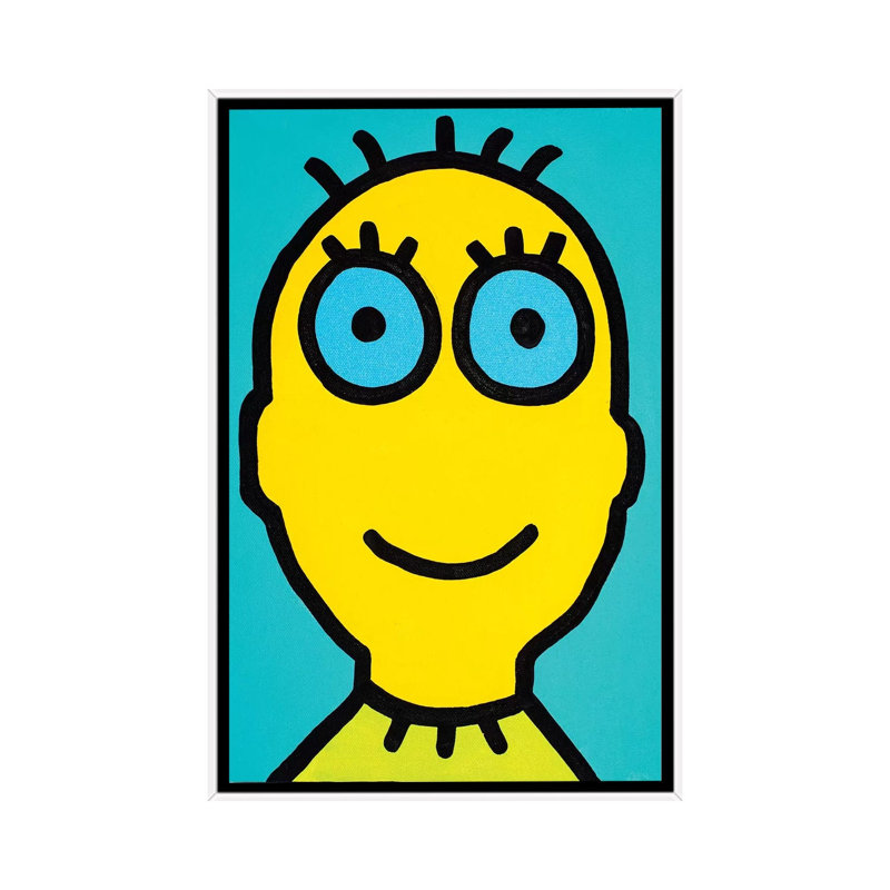 Ike Noodle I by Billy The Artist - Print on Canvas, 66.04 cm H x 45.72 cm W, White Framed