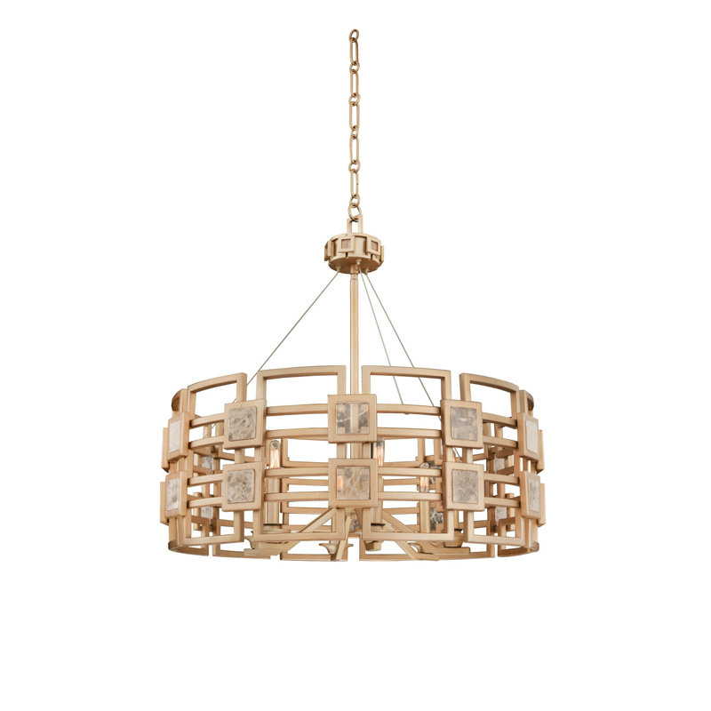 Lustre moderne Metropolis 6 LT en or Kalco