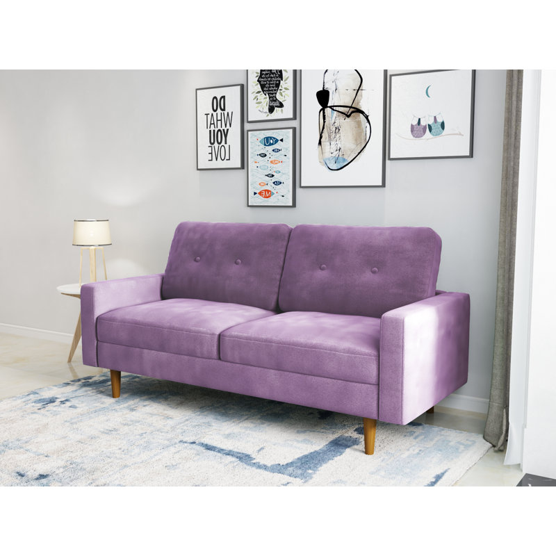 70'' Velvet Sofa, Lavender Velvet 