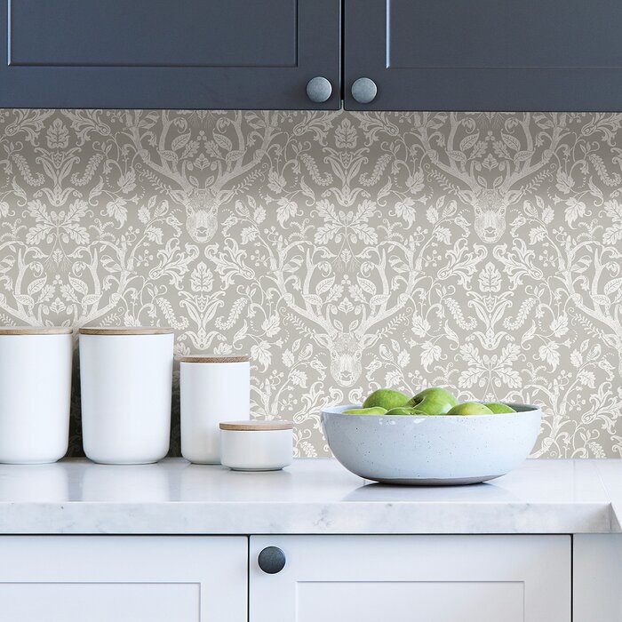 Loon Peak® Windber Peel & Stick Damask Wallpaper & Reviews | Wayfair