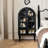 27.56"Black Style Creative Solid Wood Red Oak Bookshelf