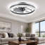 Ventilateur de plafond moderne avec lumières DEL orientables vers le haut et vers le bas à intensité variable avec télécommande-2041388962