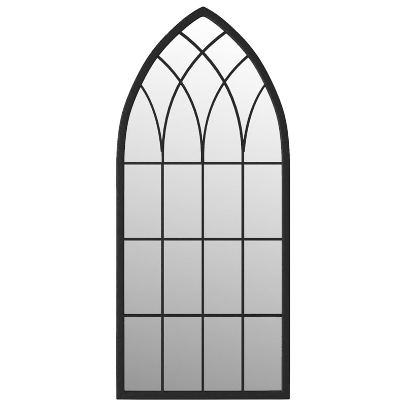 Montoya Metal Flat Wall Mirror, 100cm H x 45 cm W, Black