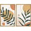 Mid-Century, cercles pastels, plantes, formes abstraites, art moderne, décoration murale bohème, 2 pièces-98109353-98109355