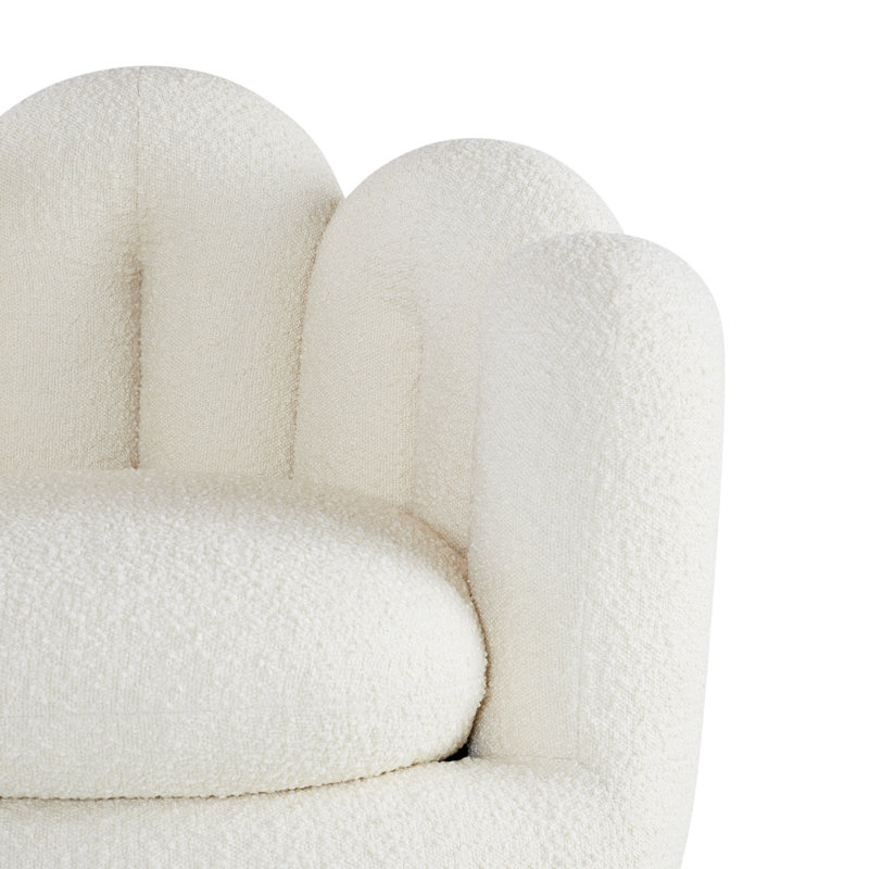 Fauteuil d'appoint pivotant et rembourré Serpentine