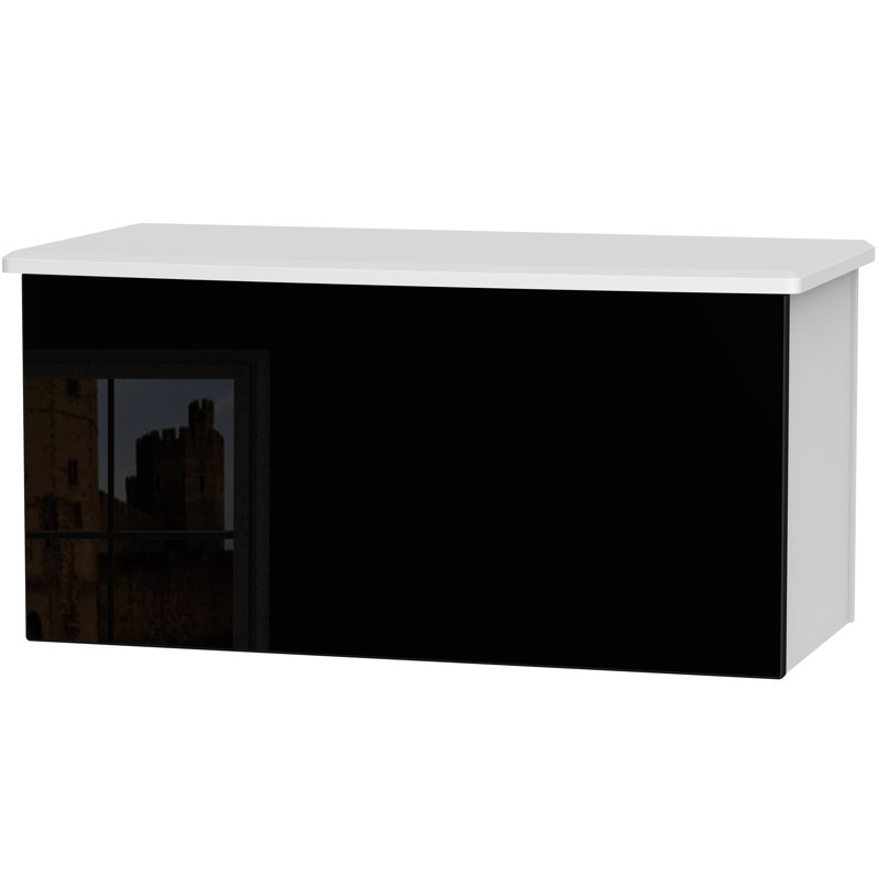 Fully Assembled Yvette Blanket Box, White/Black
