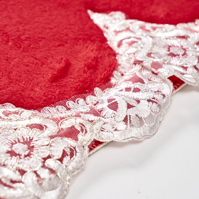 Ensemble de tapis pour salle de bain 2 pièces Vega, Rouge / blanc