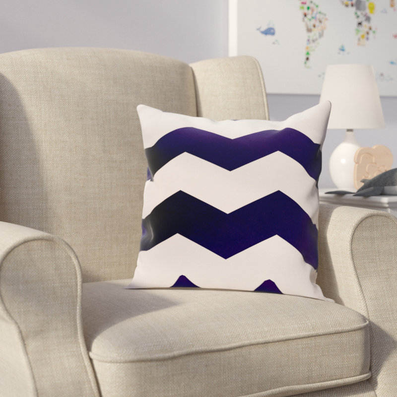 Chevron Reversible Throw Pillow, 18" x 18", Aqua