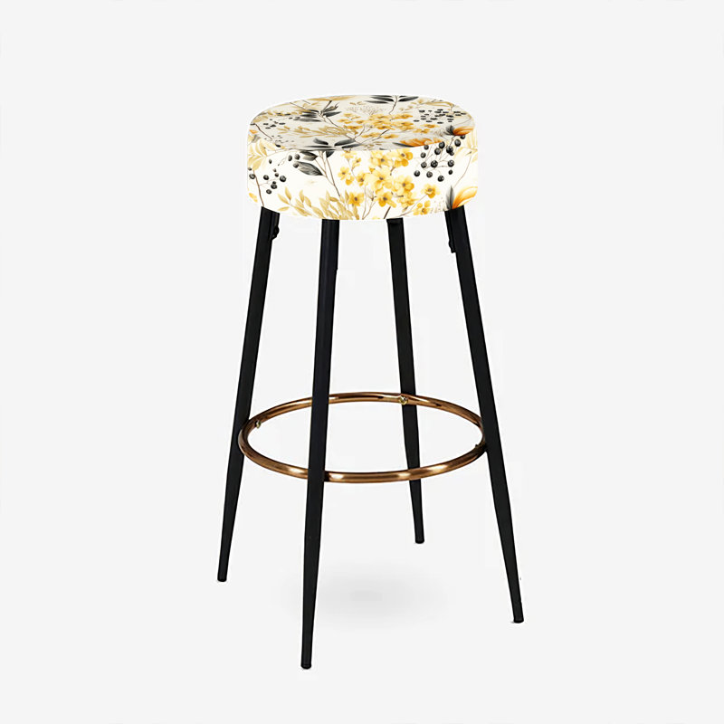 Ensemble de 2 tabourets à imprimé animal, Charme floral botanique rustique