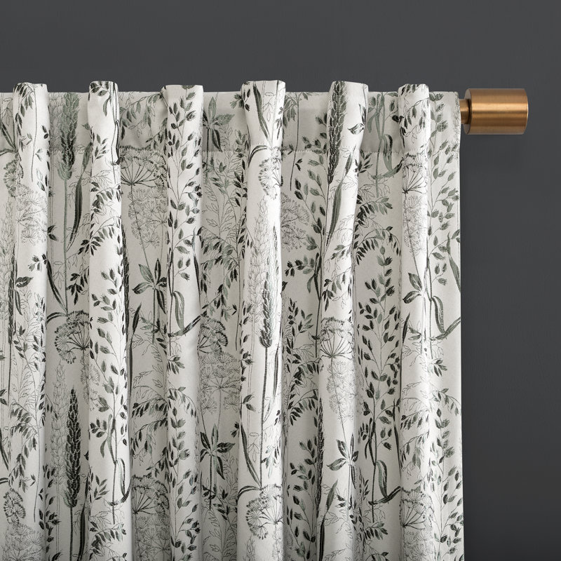Aubrey Shimmering Floral Blackout Curtain Panel