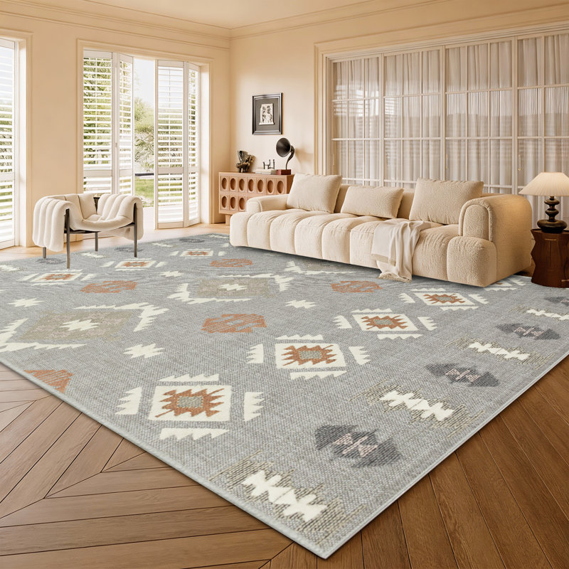 Abstract Machine Printed Shag Area Rug, Rectangle 200 x 290 cm