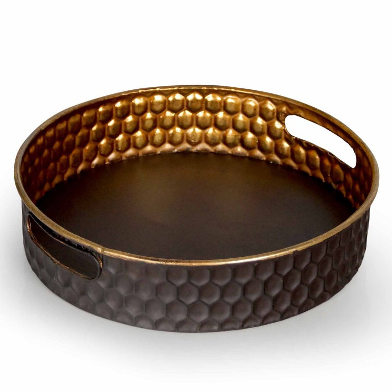 Baer Metal Decorative Plate, 8cm H x 35.5cm W x 35.5cm D